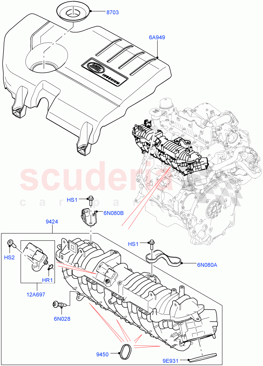 Inlet Manifold (2.0L AJ20D4 Diesel Mid PTA, Itatiaia (Brazil)) ((V) FROMLT000001) of Land Rover Land Rover Discovery Sport (2015+) [2.0 Turbo Diesel]