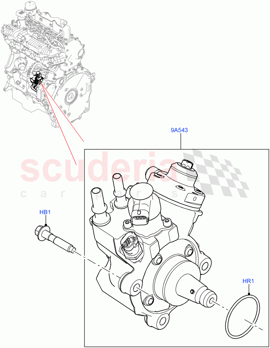 Fuel Injection Pump - Diesel (2.0L AJ20D4 Diesel Mid PTA, Halewood (UK), 2.0L AJ20D4 Diesel LF PTA, 2.0L AJ20D4 Diesel High PTA) of Land Rover Land Rover Range Rover Evoque (2019+) [2.0 Turbo Diesel]
