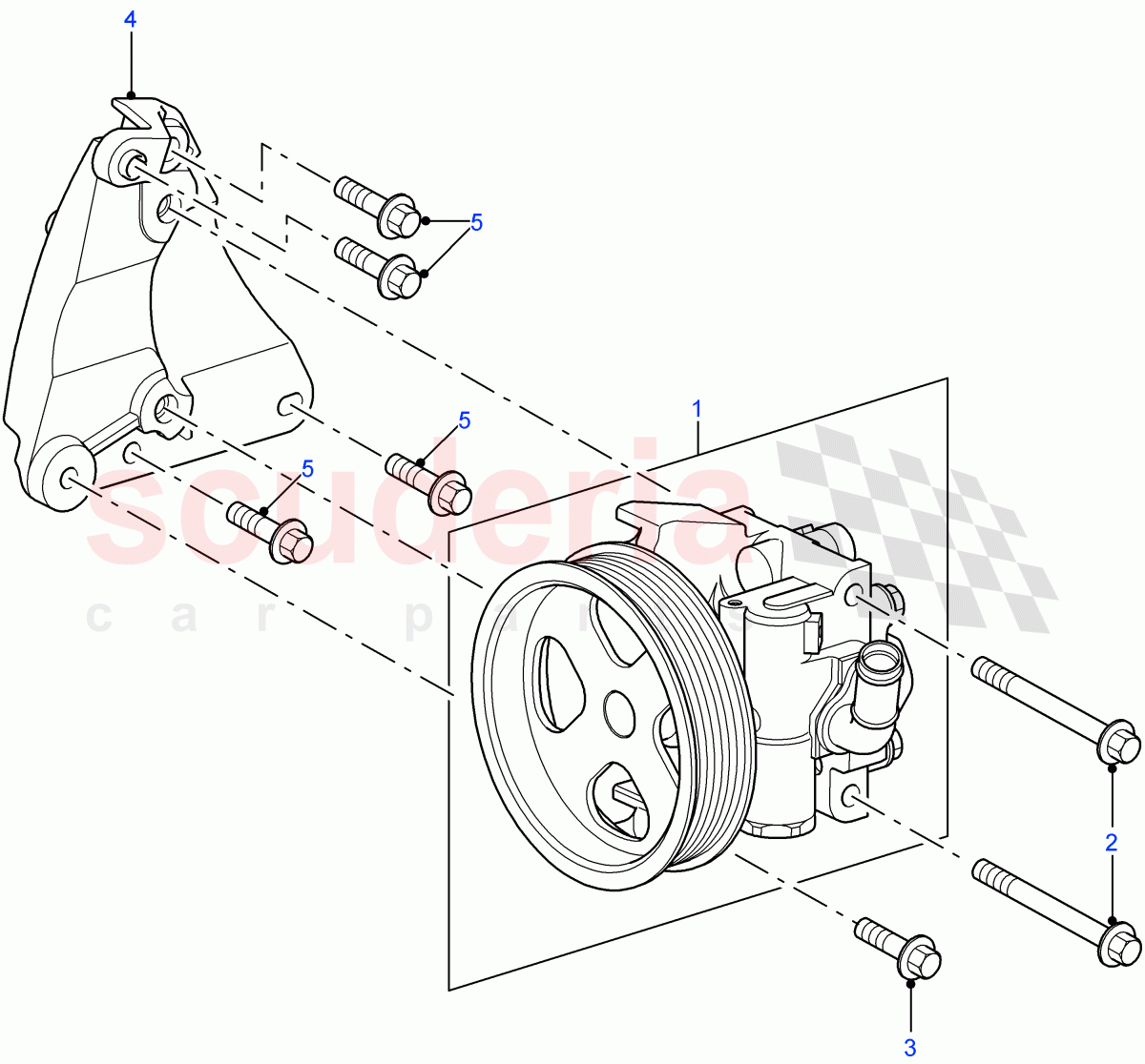 Power Steering Pump((V)FROM7A000001) of Land Rover Land Rover Defender (2007-2016)