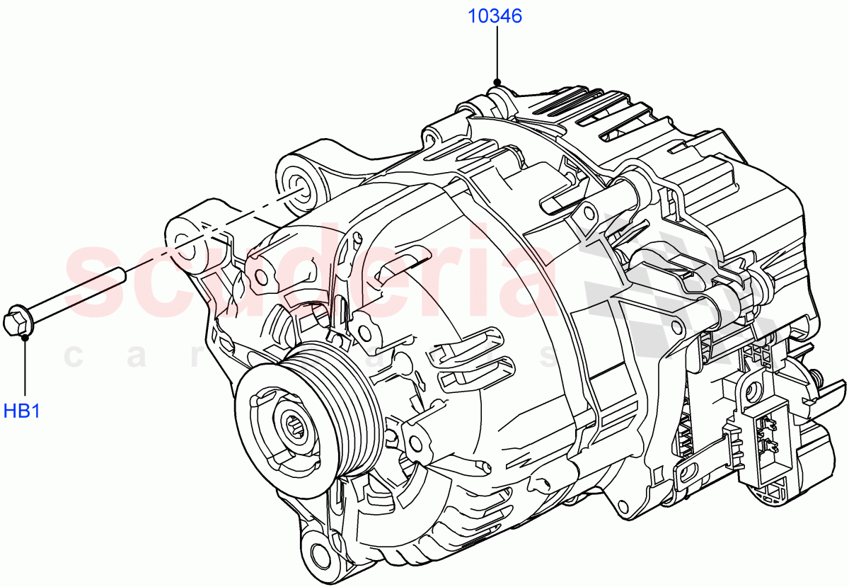 Alternator And Mountings(Electric Engine Battery-MHEV)((V)FROMKA000001) of Land Rover Land Rover Range Rover Sport (2014+) [3.0 DOHC GDI SC V6 Petrol]