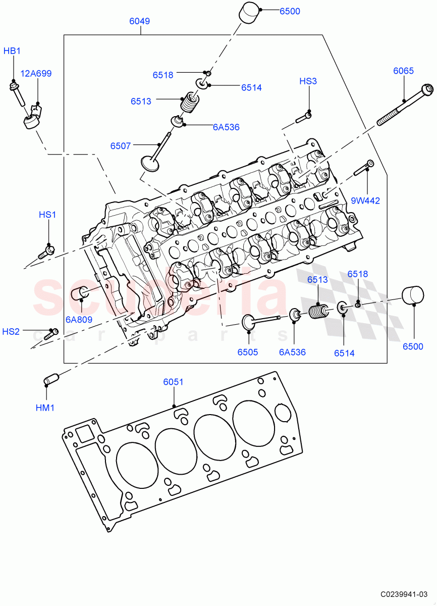 Cylinder Head(5.0L OHC SGDI SC V8 Petrol - AJ133,5.0 Petrol AJ133 DOHC CDA,5.0L P AJ133 DOHC CDA S/C Enhanced) of Land Rover Land Rover Range Rover (2012-2021) [5.0 OHC SGDI SC V8 Petrol]