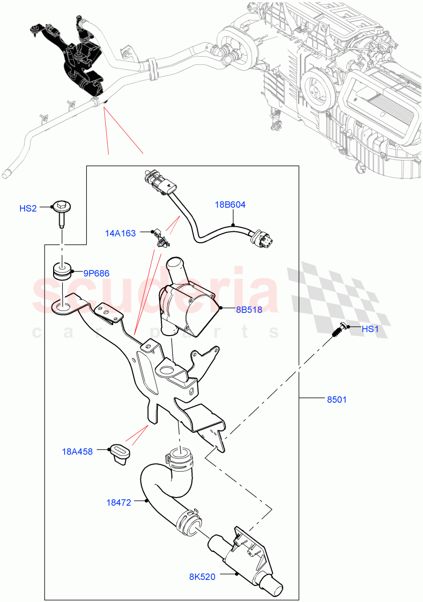 Auxiliary Circulation Coolant Pump(5.0 Petrol AJ133 DOHC CDA)((V)FROMM2000001) of Land Rover Land Rover Defender (2020+) [3.0 I6 Turbo Diesel AJ20D6]