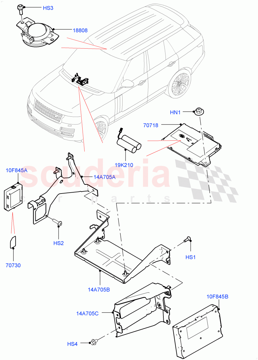 Telematics(Telematics Control Unit)((V)FROMEA000001,(V)TOGA999999) of Land Rover Land Rover Range Rover (2012-2021) [3.0 I6 Turbo Petrol AJ20P6]