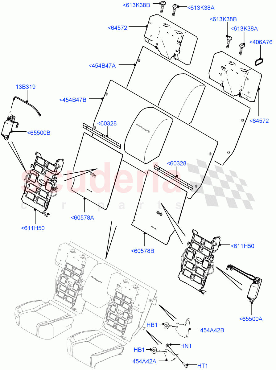 Rear Seat Back (With 40/40 Split Individual Rr Seat) of Land Rover Land Rover Range Rover (2012-2021) [3.0 DOHC GDI SC V6 Petrol]