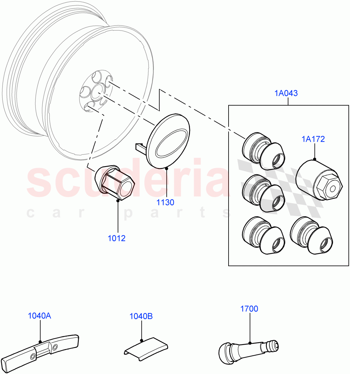 Wheels (Additional Equipment) (Changsu (China)) of Land Rover Land Rover Range Rover Evoque (2019+) [1.5 I3 Turbo Petrol AJ20P3]
