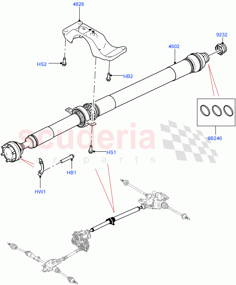 Drive Shaft - Rear Axle Drive(Propshaft)(Standard Wheelbase,Long Wheelbase)((V)FROMM2000001) of Land Rover Land Rover Defender (2020+) [2.0 Turbo Diesel]