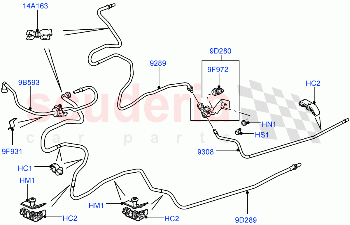 Fuel Lines (Front) (5.0L OHC SGDI NA V8 Petrol - AJ133) ((V) FROMAA000001) of Land Rover Land Rover Range Rover (2010-2012) [5.0 OHC SGDI NA V8 Petrol]