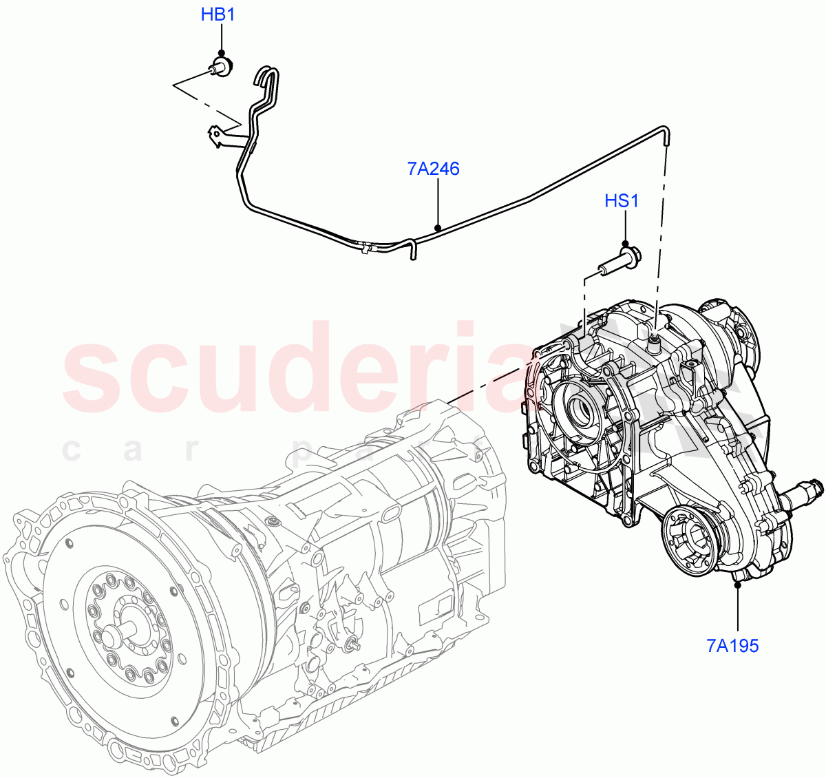 Transfer Drive Case (Solihull Plant Build) (With 1 Speed Transfer Case) ((V) FROMHA000001) of Land Rover Land Rover Discovery 5 (2017+) [3.0 I6 Turbo Diesel AJ20D6]