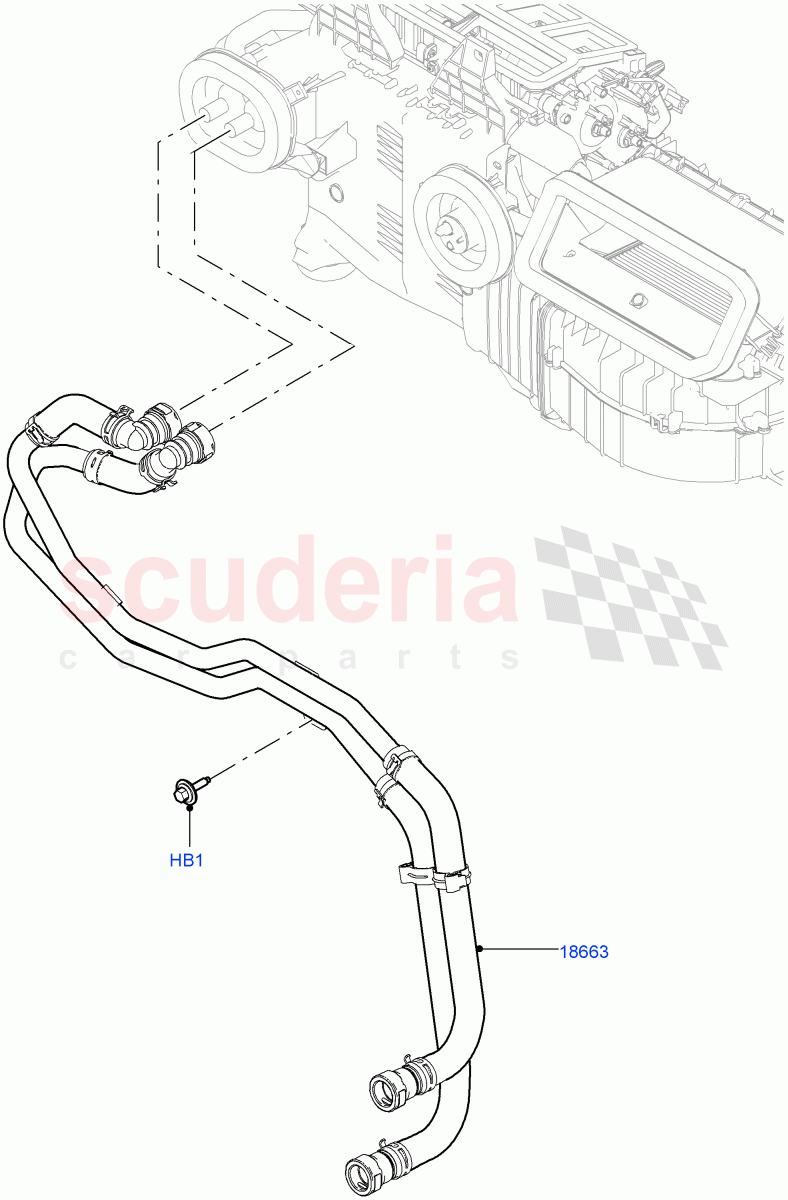 Heater Hoses(2.0L I4 DSL HIGH DOHC AJ200,Less Heater,With Ptc Heater) of Land Rover Land Rover Defender (2020+) [3.0 I6 Turbo Petrol AJ20P6]