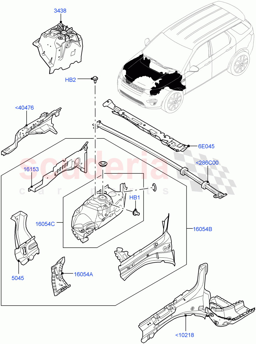 Front Panels, Aprons & Side Members(Aprons And Side Members)(Itatiaia (Brazil))((V)FROMGT000001) of Land Rover Land Rover Discovery Sport (2015+) [2.0 Turbo Diesel AJ21D4]