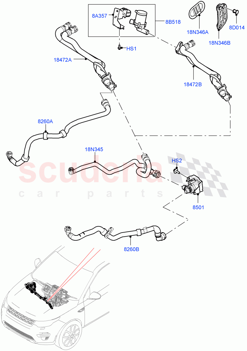 Heater Hoses (2.0L AJ20P4 Petrol High PTA, Changsu (China), 2.0L AJ20P4 Petrol Mid PTA) ((V) FROMKG446857) of Land Rover Land Rover Discovery Sport (2015+) [2.0 Turbo Petrol GTDI]