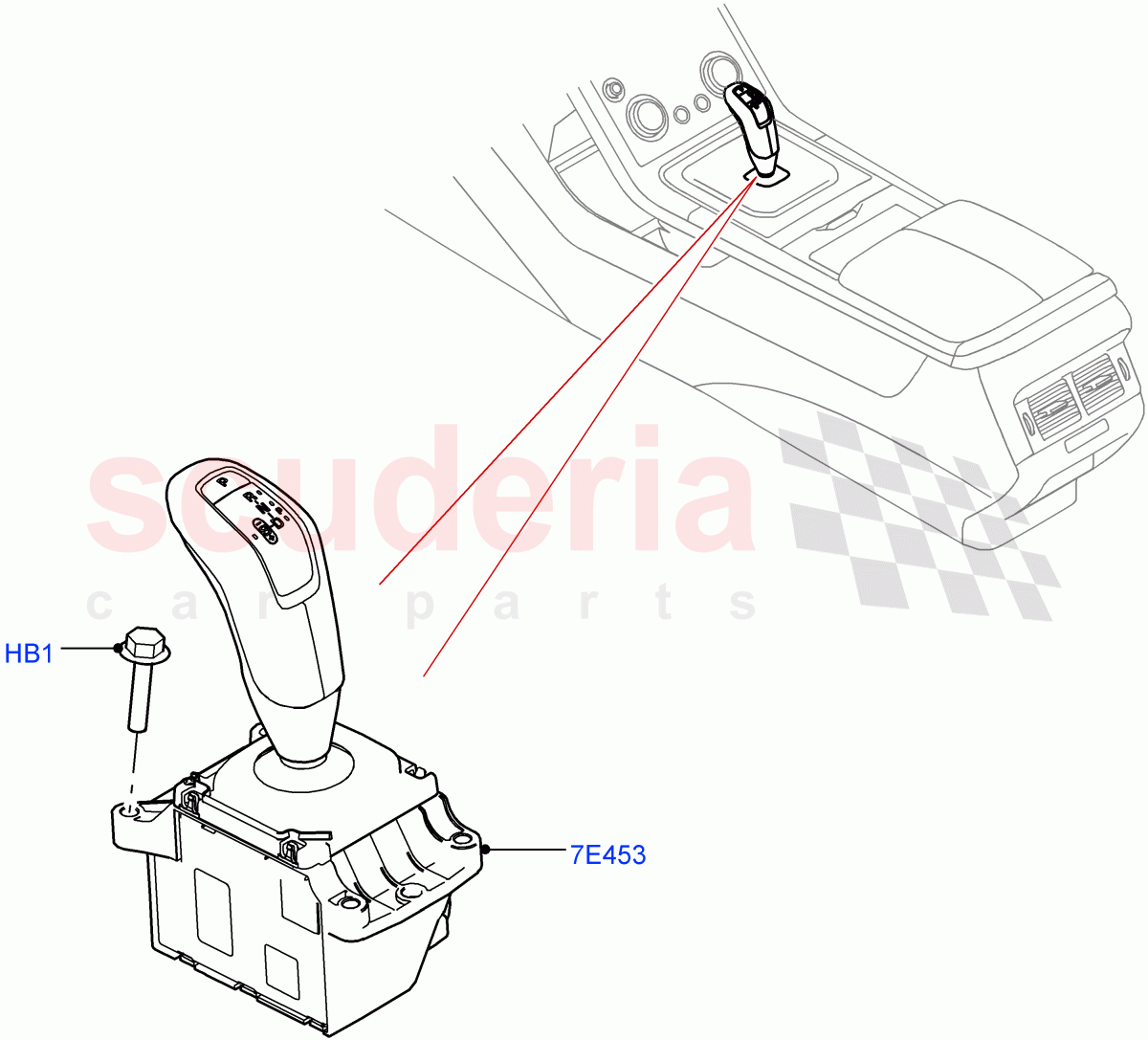 Gear Change-Automatic Transmission(Floor Console)(9 Speed Auto Trans 9HP50,Itatiaia (Brazil))((V)FROMLT000001) of Land Rover Land Rover Discovery Sport (2015+) [2.0 Turbo Petrol AJ200P]