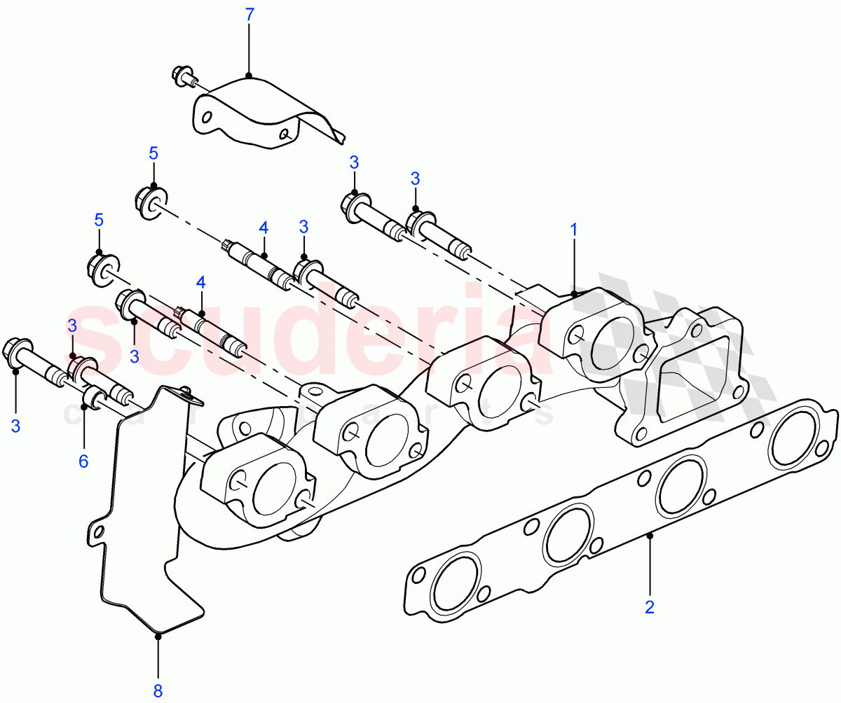 Exhaust Manifold (2.2L 16V TC I4 DSL 122PS PUMA) ((V) FROMCA000001) of Land Rover Land Rover Defender (2007-2016)