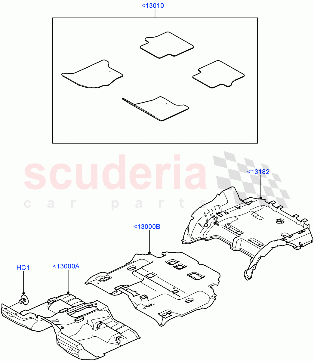 Floor Trim((V)TO9A999999) of Land Rover Land Rover Range Rover Sport (2005-2009) [4.2 Petrol V8 Supercharged]