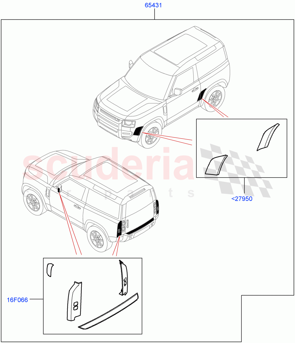 Accessory Pack(Chequered Body Protection Kit)(Short Wheelbase) of Land Rover Land Rover Defender (2020+) [2.0 Turbo Diesel]