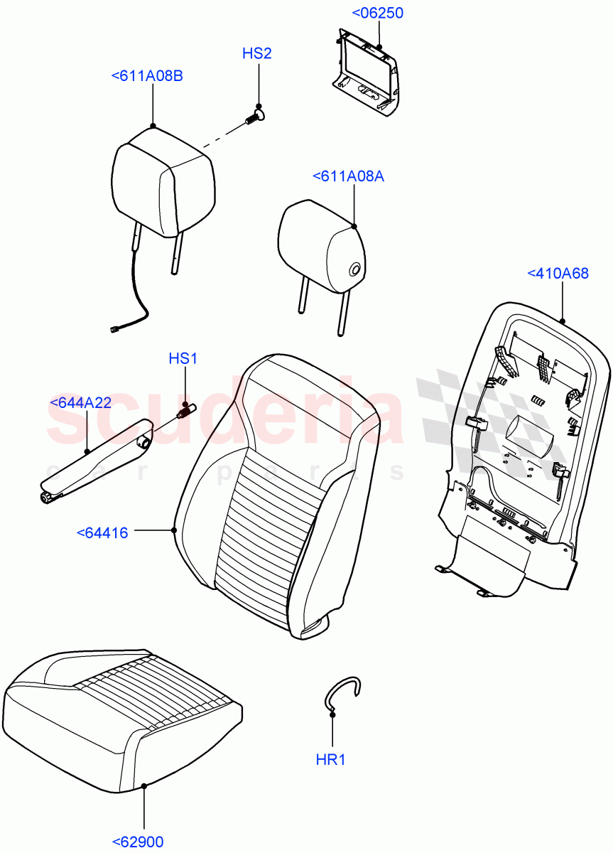 Front Seat Covers(Nitra Plant Build)(Taurus Leather Perforated,With 7 Seat Configuration,With 5 Seat Configuration)((V)FROMM2000001) of Land Rover Land Rover Discovery 5 (2017+) [3.0 Diesel 24V DOHC TC]