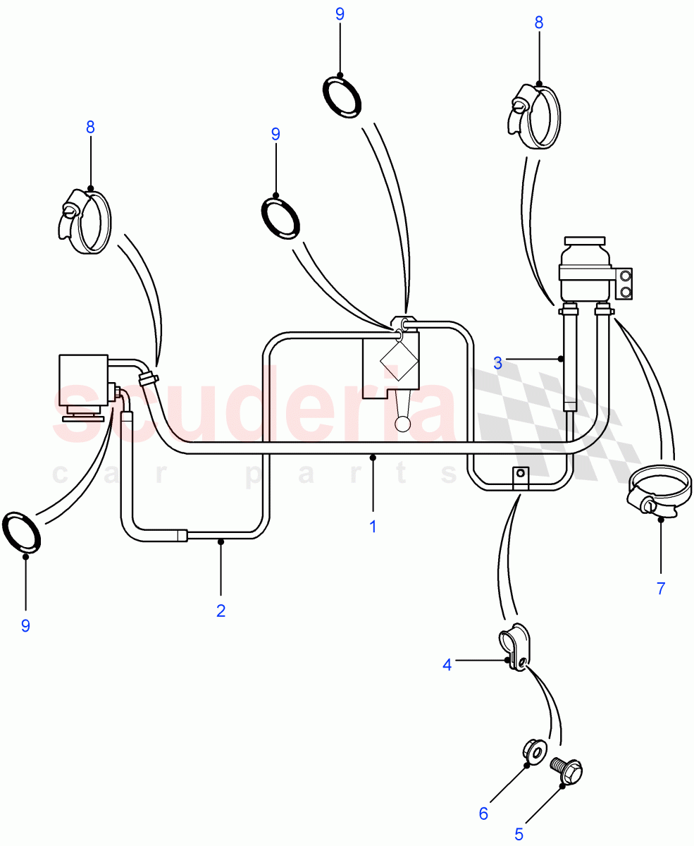 Power Steering Pipes (LHD) ((V) FROM7A000001) of Land Rover Land Rover Defender (2007-2016)