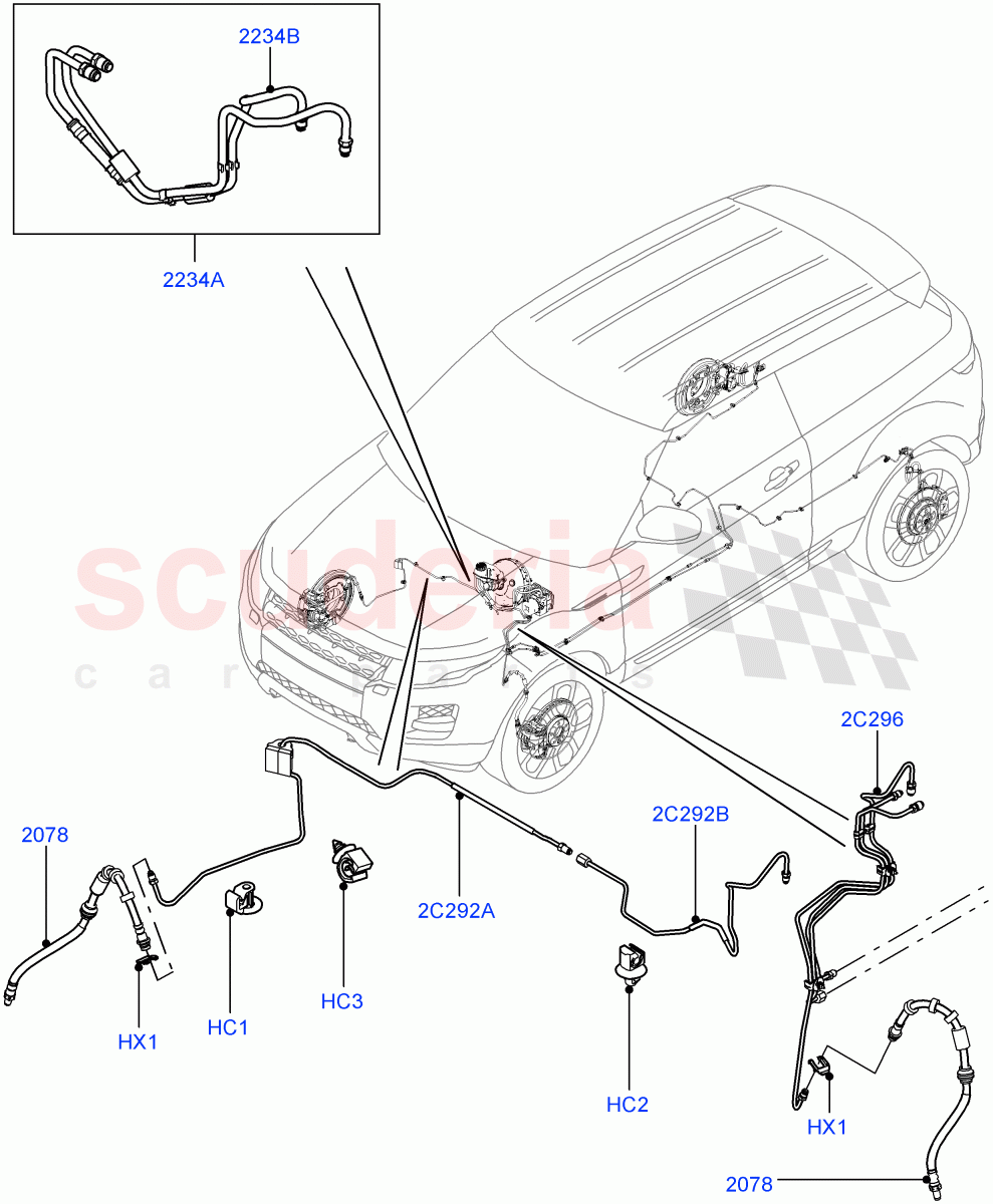 Front Brake Pipes(LHD,Halewood (UK))((V)TODH999999) of Land Rover Land Rover Range Rover Evoque (2012-2018) [2.0 Turbo Diesel]