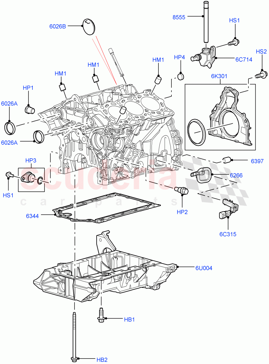 Cylinder Block And Plugs(Lion Diesel 2.7 V6 (140KW))((V)FROMAA000001) of Land Rover Land Rover Discovery 4 (2010-2016) [2.7 Diesel V6]