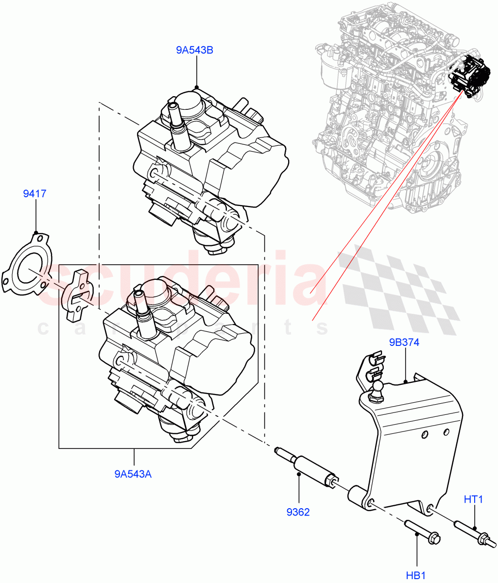 Fuel Injection Pump - Diesel (2.2L CR DI 16V Diesel, 2.2L DOHC EFI TC DW12) of Land Rover Land Rover Discovery Sport (2015+) [2.2 Single Turbo Diesel]
