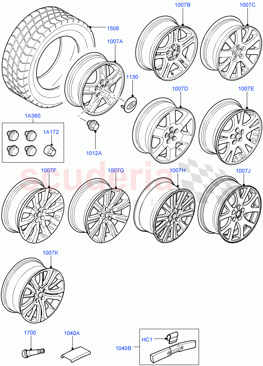 Wheels((V)TO9A999999) of Land Rover Land Rover Range Rover Sport (2005-2009) [4.4 AJ Petrol V8]