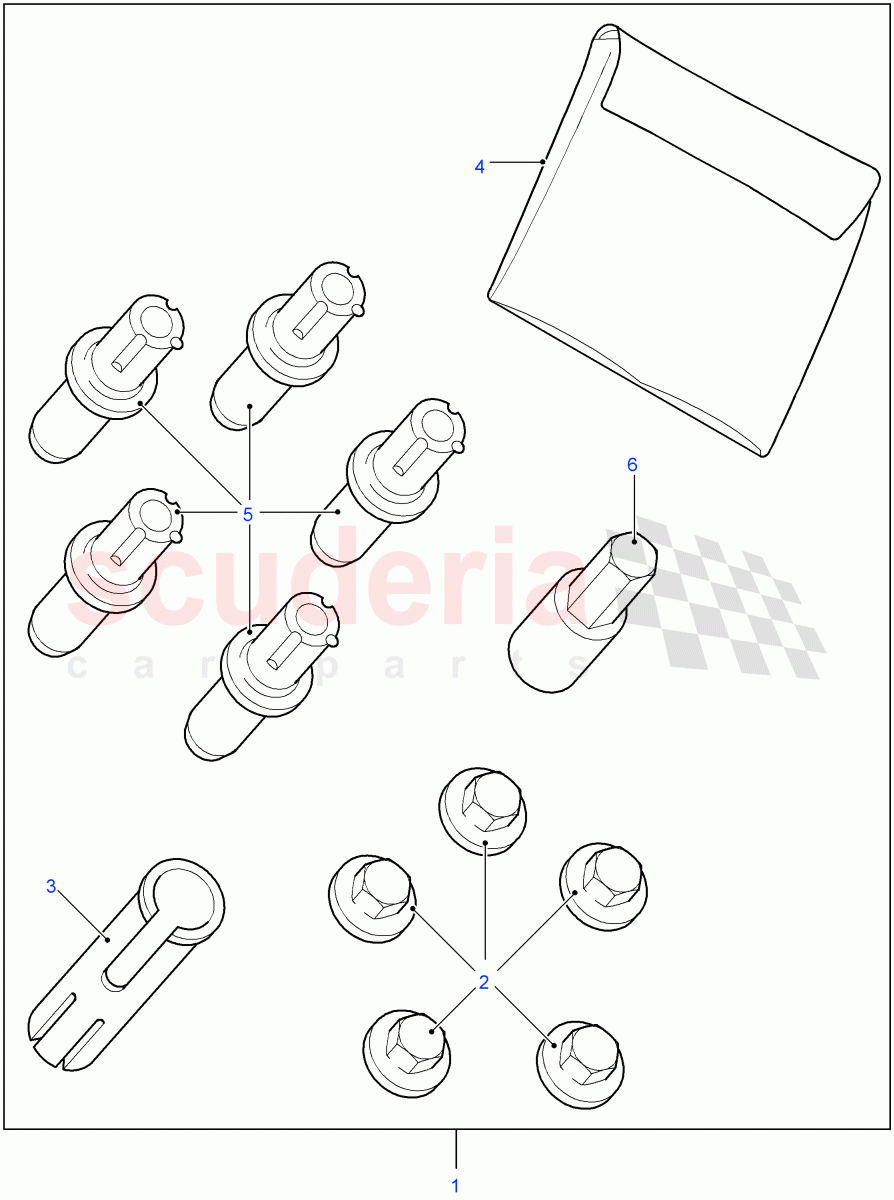 Locking Wheel Nuts ((V) FROM7A000001) of Land Rover Land Rover Defender (2007-2016)