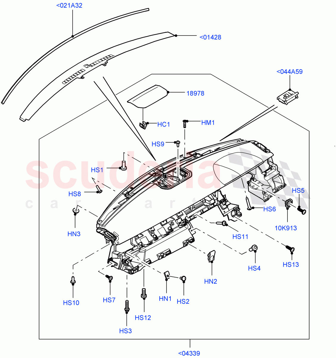 Instrument Panel (Upper, External) (Halewood (UK), Less Head Up Display) of Land Rover Land Rover Range Rover Evoque (2012-2018) [2.0 Turbo Petrol GTDI]