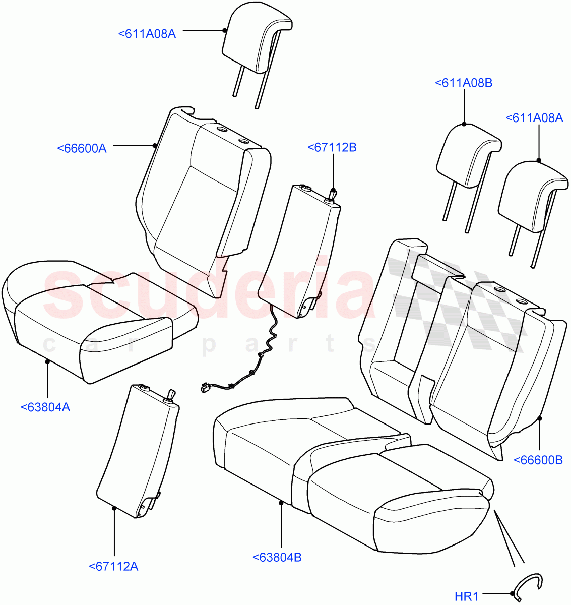 Rear Seat Covers (Leather/Alcantara) ((V) FROMAA000001) of Land Rover Land Rover Range Rover Sport (2010-2013) [3.6 V8 32V DOHC EFI Diesel]