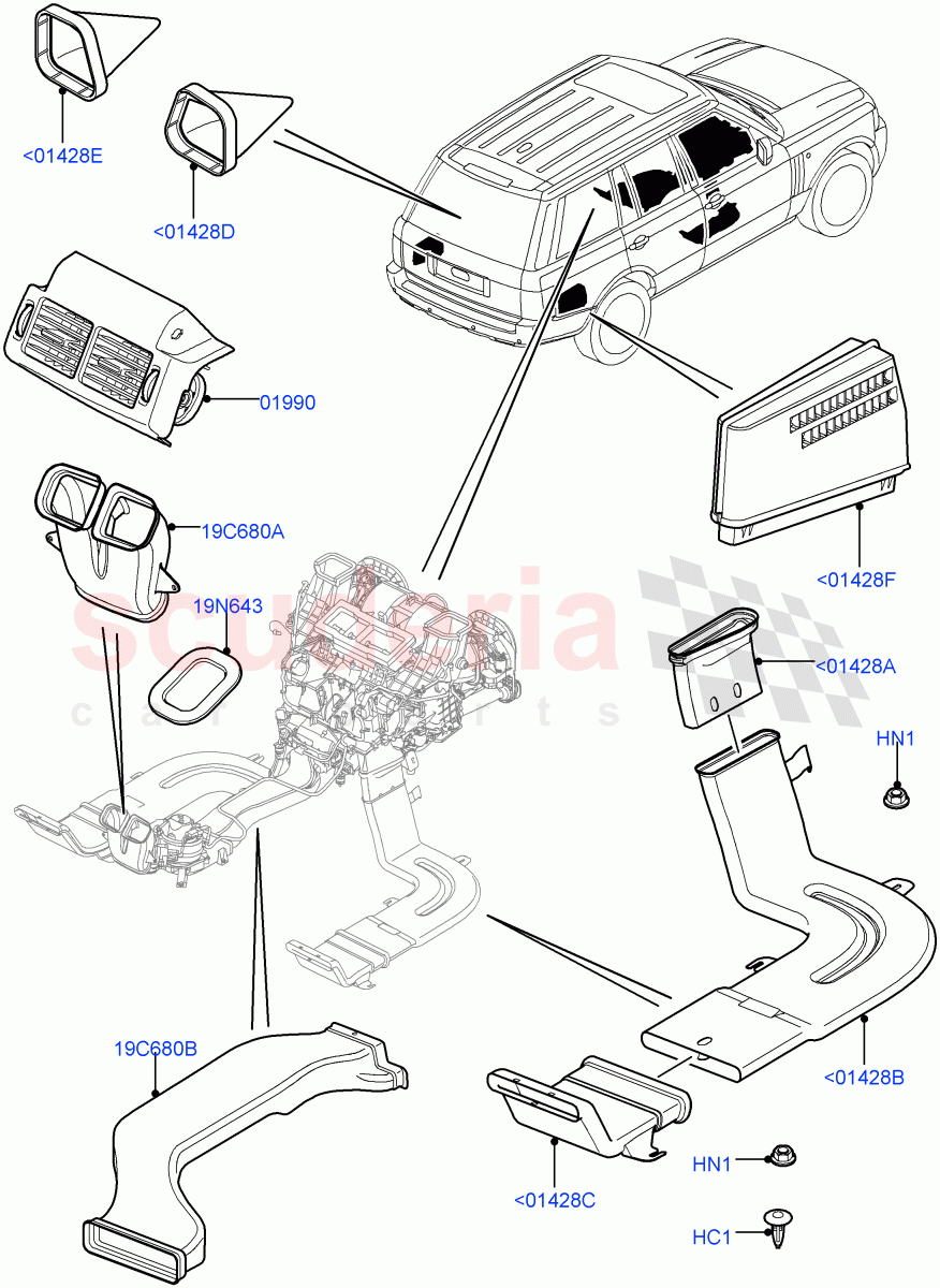 Air Vents, Louvres And Ducts((V)FROMAA000001) of Land Rover Land Rover Range Rover (2010-2012) [4.4 DOHC Diesel V8 DITC]