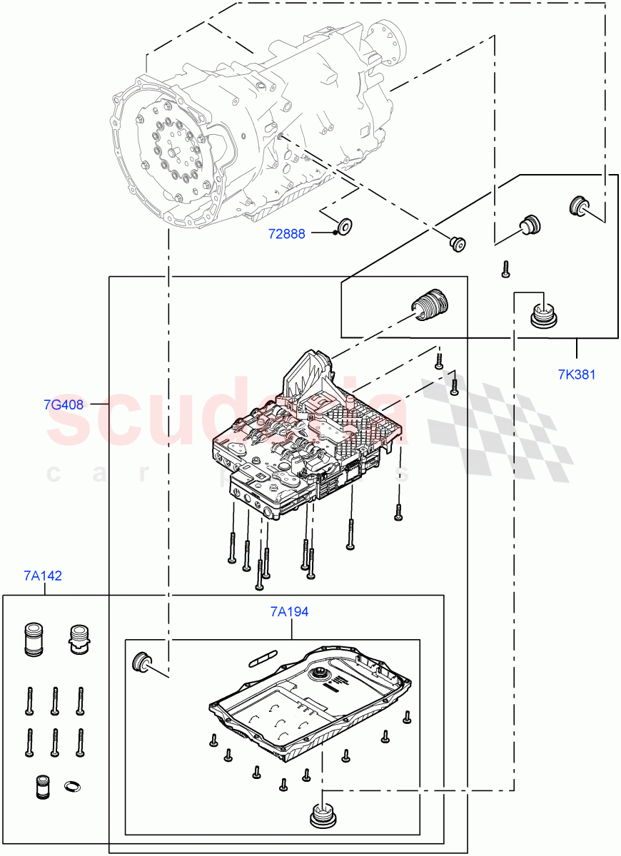 Valve Body - Main Control & Servo's (4.4L DOHC DITC V8 Diesel, 8 Speed Auto Trans ZF 8HP76, 3.0L AJ20P6 Petrol High, 3.0L AJ20D6 Diesel High) ((V) FROMKA000001) of Land Rover Land Rover Range Rover (2012-2021) [3.0 Diesel 24V DOHC TC]