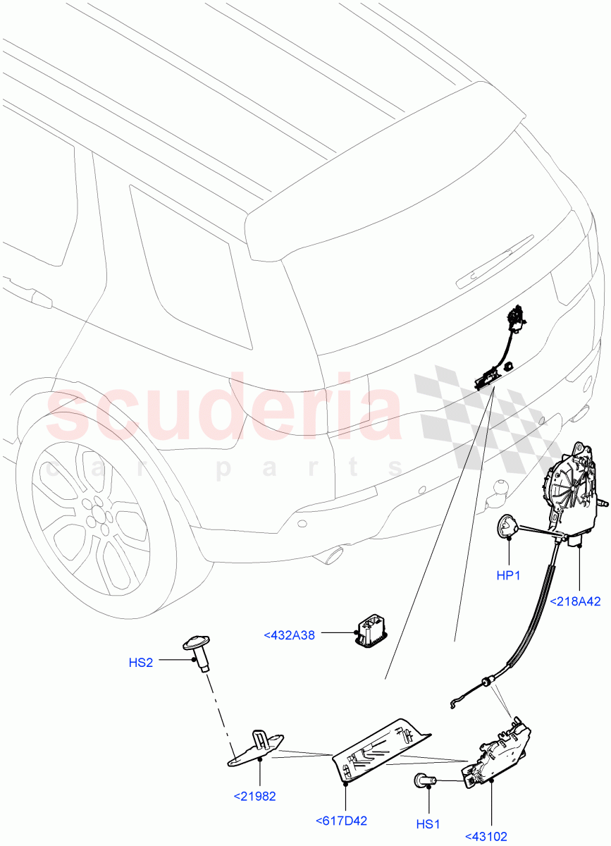 Luggage Compt/Tailgte Lock Controls(Changsu (China))((V)FROMFG000001) of Land Rover Land Rover Discovery Sport (2015+) [2.0 Turbo Diesel AJ21D4]