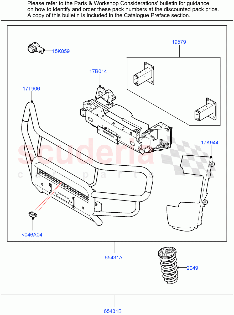 Accessory Pack (Bull Bar) ((+) "AUS/NZ/ZA") of Land Rover Land Rover Defender (2020+) [3.0 I6 Turbo Diesel AJ20D6]