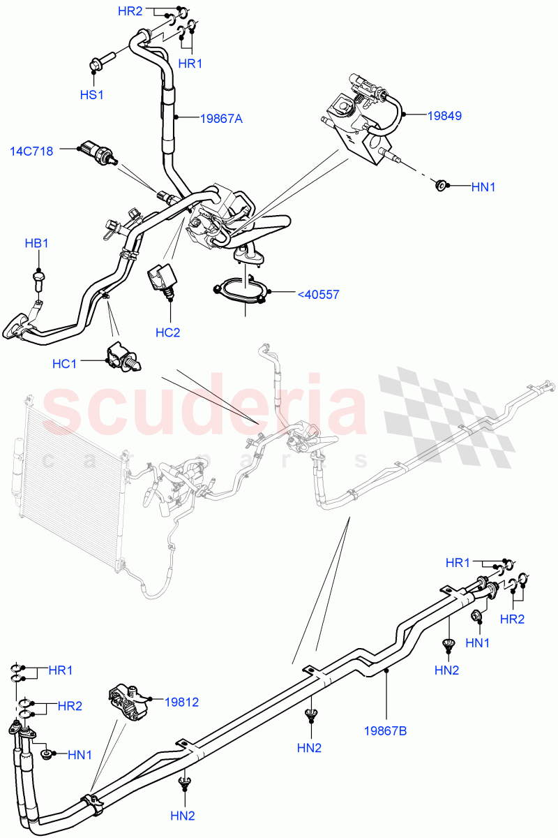 Air Conditioning Condensr/Compressr (Centre And Front) (Premium Air Con Hybrid Front/Rear, Air Conditioning Hybrid-Front/Rear) ((V) FROMJA000001, (V) TOJA999999) of Land Rover Land Rover Range Rover (2012-2021) [4.4 DOHC Diesel V8 DITC]