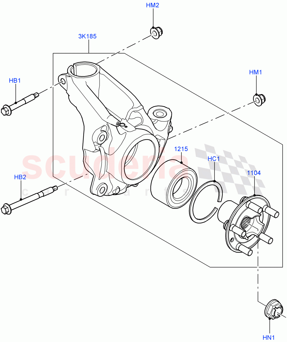 Front Knuckle And Hub (Itatiaia (Brazil)) ((V) FROMGT000001) of Land Rover Land Rover Discovery Sport (2015+) [2.0 Turbo Diesel AJ21D4]