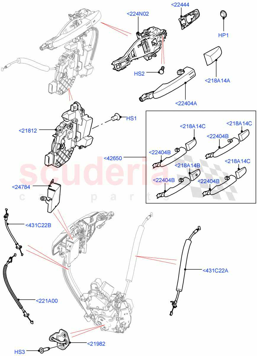 Front Door Lock Controls (5 Door, Halewood (UK)) of Land Rover Land Rover Range Rover Evoque (2012-2018) [2.2 Single Turbo Diesel]