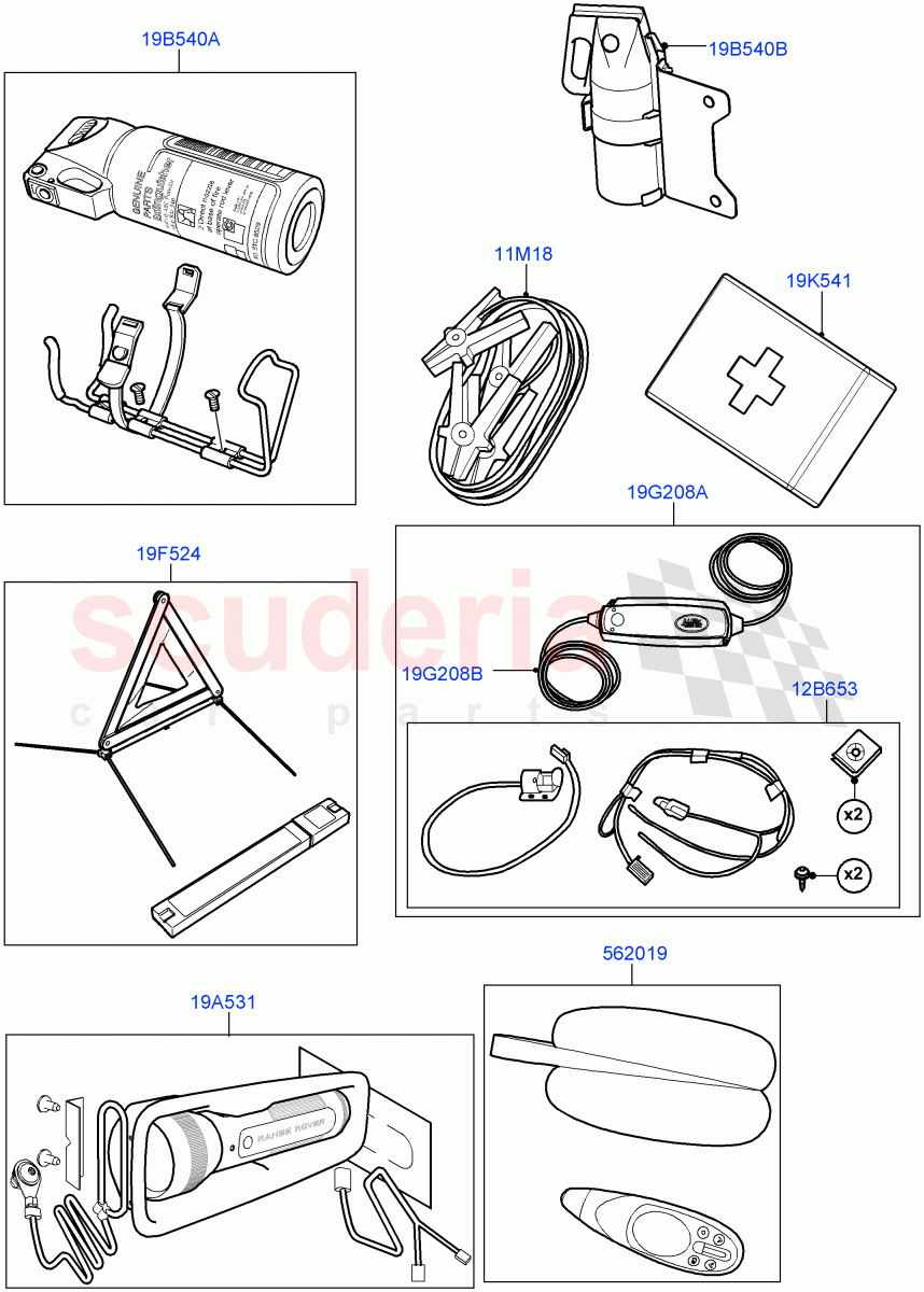 Emergency Equipment(Accessory)(Halewood (UK)) of Land Rover Land Rover Range Rover Evoque (2012-2018) [2.0 Turbo Petrol AJ200P]