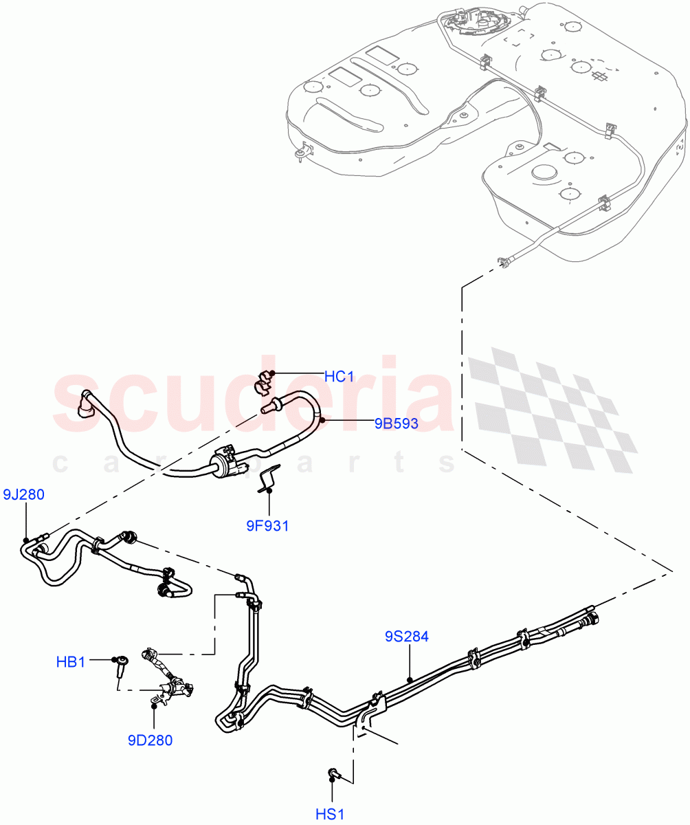 Fuel Lines (Nitra Plant Build) (5.0 Petrol AJ133 DOHC CDA) ((V) FROMM2000001) of Land Rover Land Rover Defender (2020+) [5.0 OHC SGDI SC V8 Petrol]