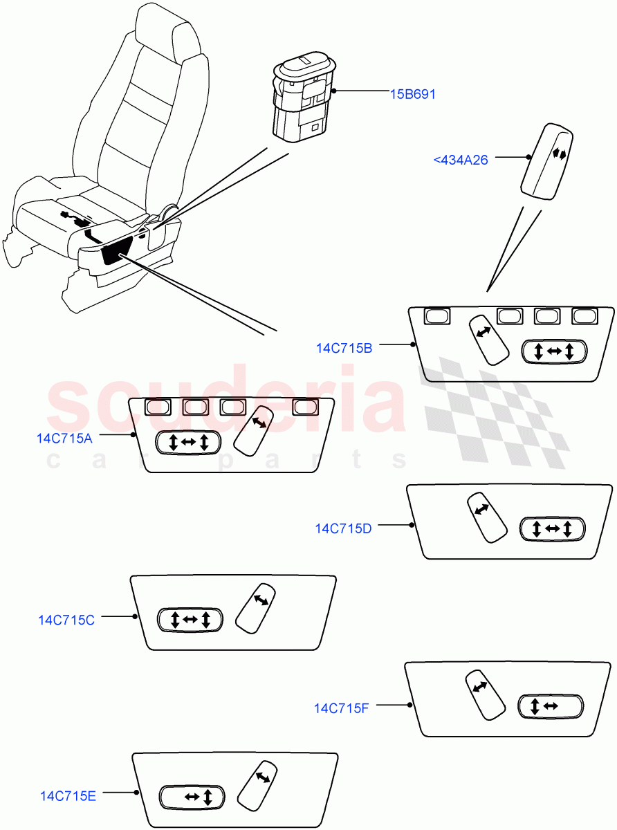 Switches(Seats)((V)TO9A999999) of Land Rover Land Rover Range Rover Sport (2005-2009) [4.2 Petrol V8 Supercharged]