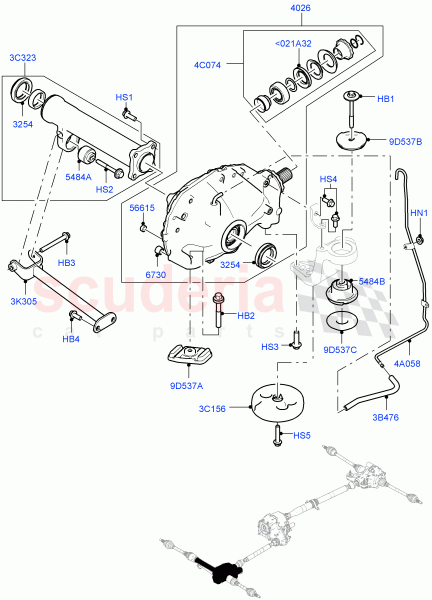 Front Axle Case(2.0L AJ200P Hi PHEV,2.0L I4 High DOHC AJ200 Petrol,3.0L AJ20P6 Petrol High,2.0L I4 DSL HIGH DOHC AJ200,5.0 Petrol AJ133 DOHC CDA) of Land Rover Land Rover Defender (2020+) [2.0 Turbo Diesel]