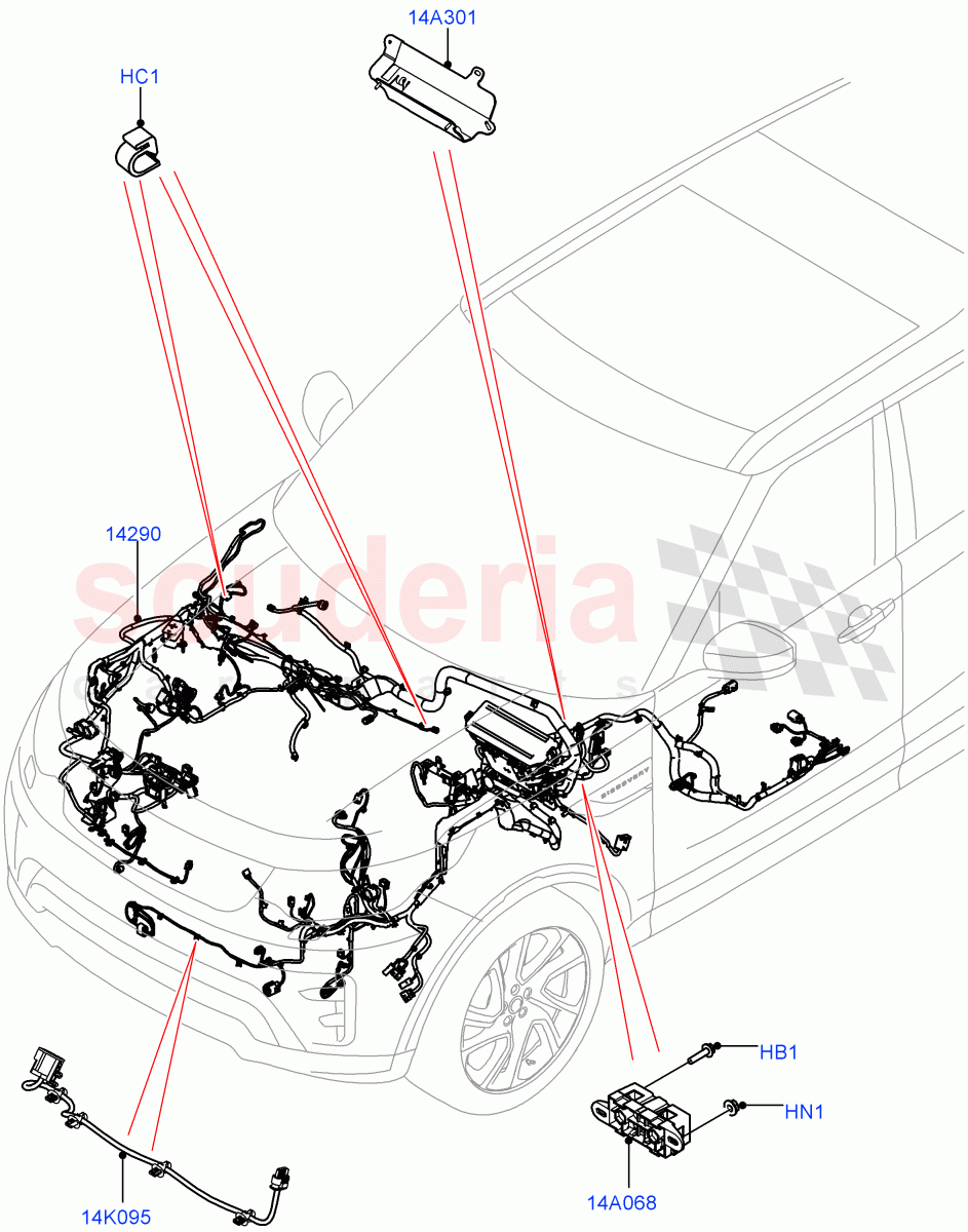 Engine Bay Harness (Solihull Plant Build) ((V) FROMHA000001) of Land Rover Land Rover Discovery 5 (2017+) [3.0 I6 Turbo Petrol AJ20P6]
