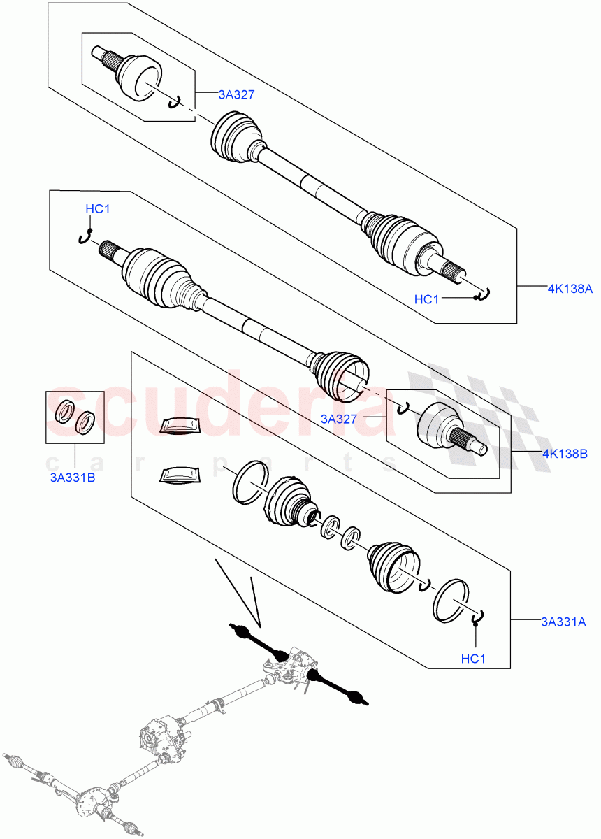 Drive Shaft - Rear Axle Drive(Driveshaft) of Land Rover Land Rover Range Rover (2012-2021) [3.0 I6 Turbo Petrol AJ20P6]