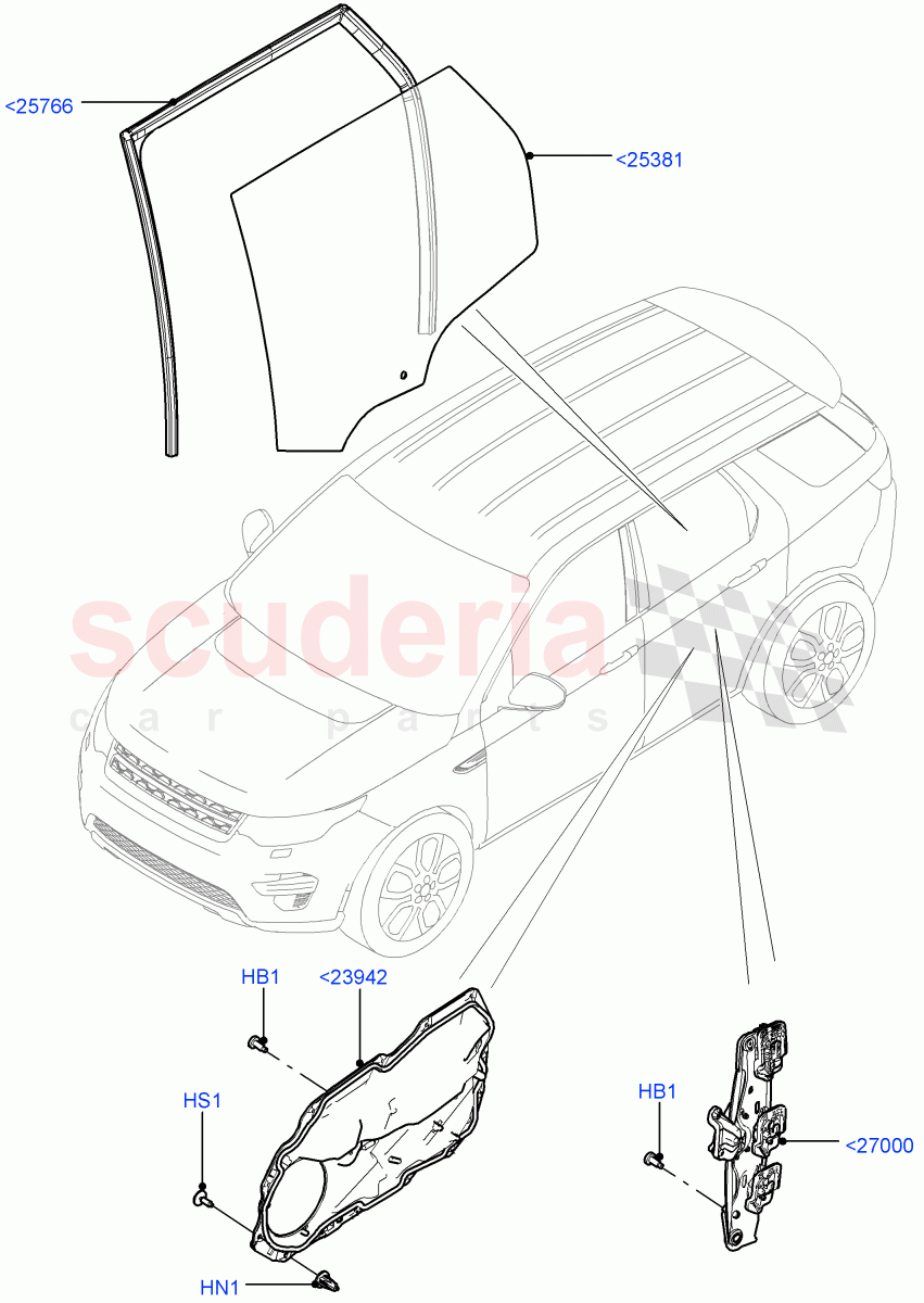 Rear Door Glass And Window Controls(Changsu (China))((V)FROMFG000001) of Land Rover Land Rover Discovery Sport (2015+) [2.0 Turbo Diesel AJ21D4]