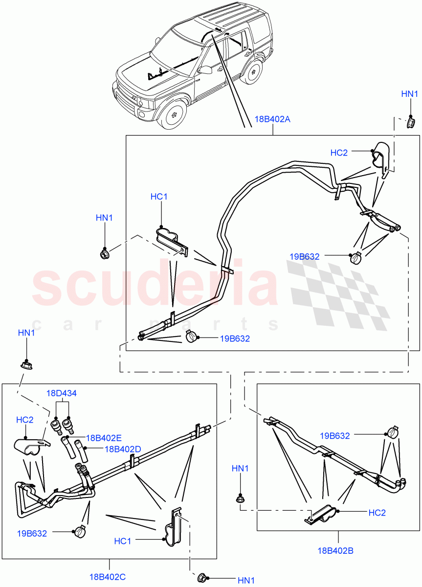 Heater Hoses (Rear) ((V) FROMAA000001) of Land Rover Land Rover Discovery 4 (2010-2016) [2.7 Diesel V6]