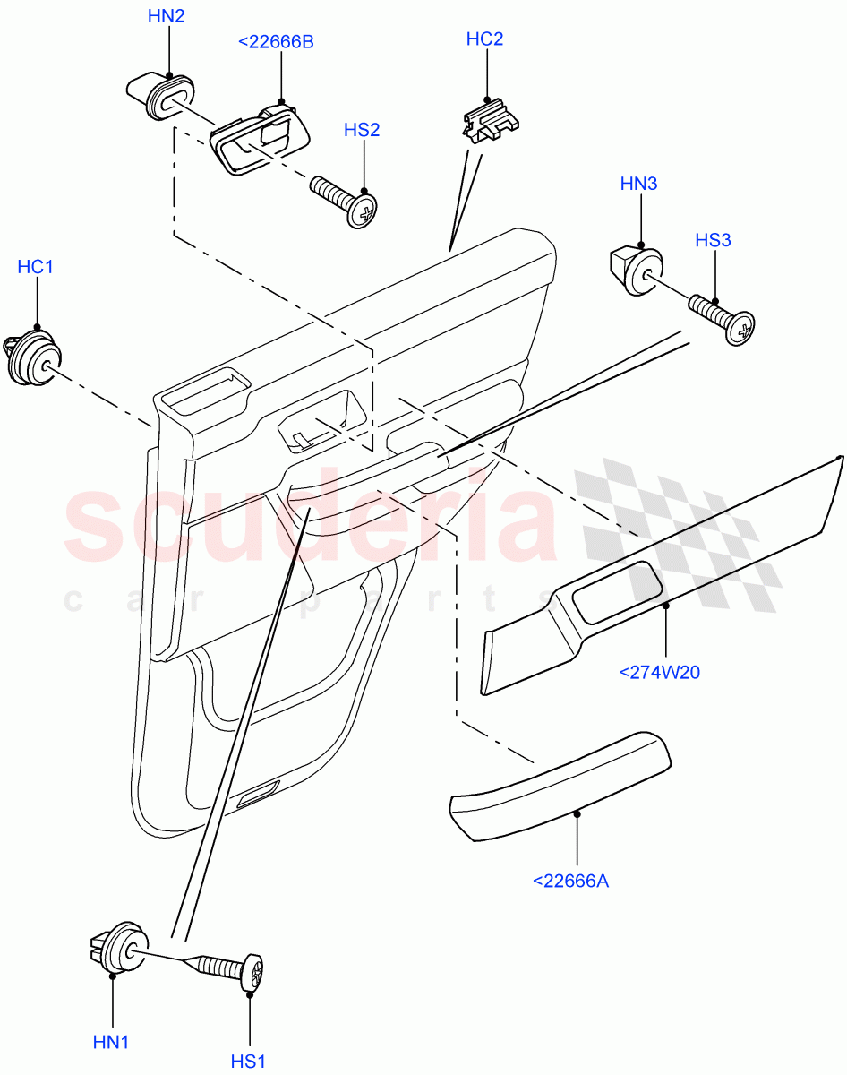 Rear Door Trim Installation((V)TO9A999999) of Land Rover Land Rover Range Rover Sport (2005-2009) [3.6 V8 32V DOHC EFI Diesel]