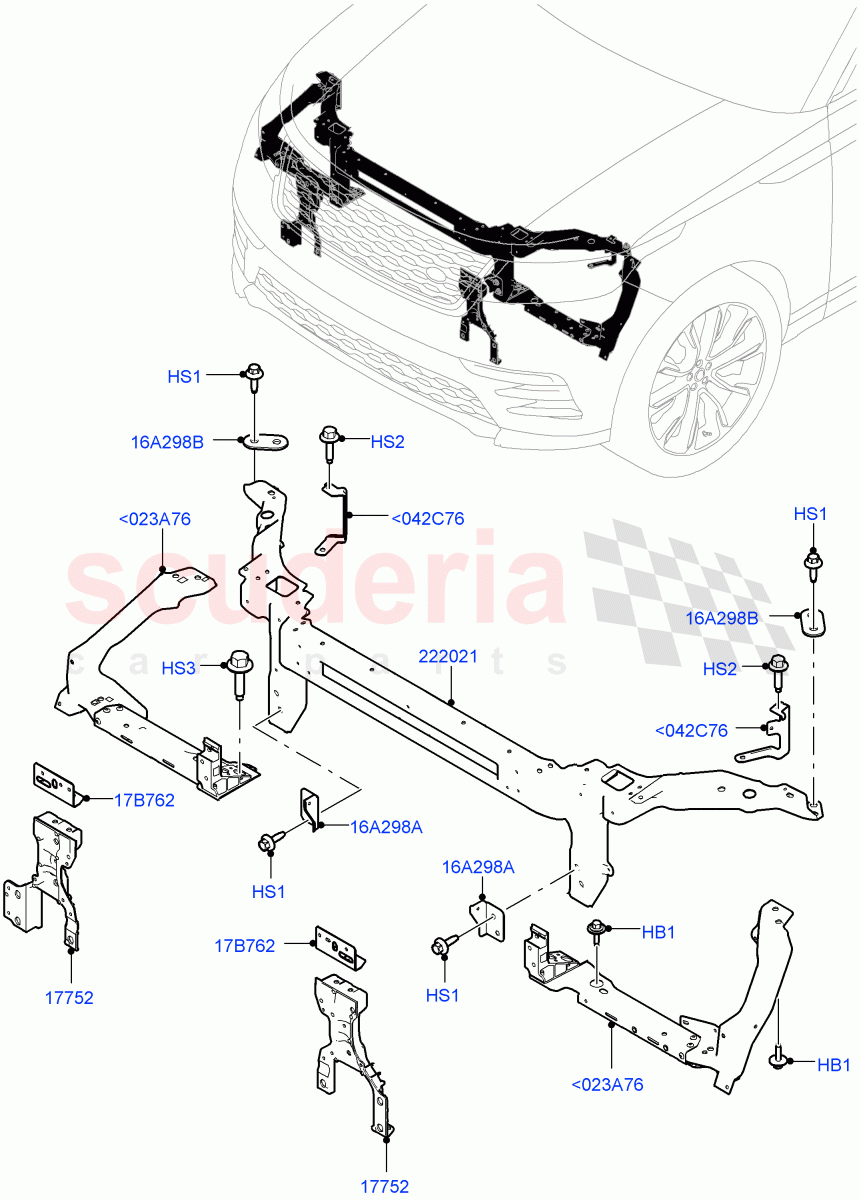 Front Panels, Aprons & Side Members(Front Panel) of Land Rover Land Rover Range Rover Velar (2017+) [3.0 I6 Turbo Petrol AJ20P6]