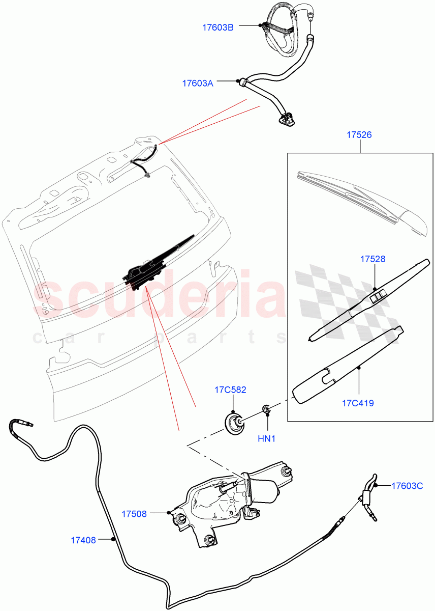 Rear Window Wiper And Washer(Changsu (China))((V)FROMFG000001) of Land Rover Land Rover Discovery Sport (2015+) [2.0 Turbo Diesel AJ21D4]