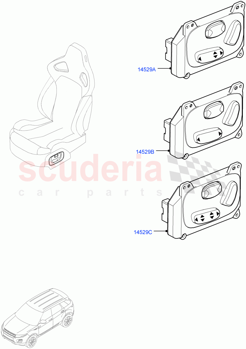 Switches (Seats) (Changsu (China)) ((V) FROMEG000001, (V) TOGG134737) of Land Rover Land Rover Range Rover Evoque (2012-2018) [2.0 Turbo Petrol AJ200P]