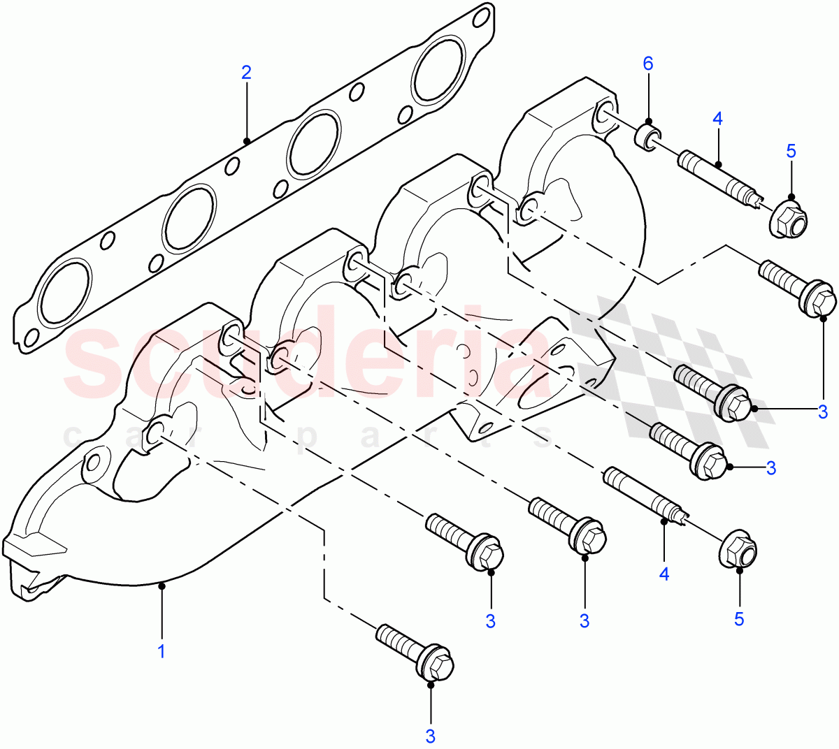 Exhaust Manifold (2.4L Duratorq-TDCi HPCR (140PS) -Puma) ((V) FROM7A000001, (V) TOBA999999) of Land Rover Land Rover Defender (2007-2016)