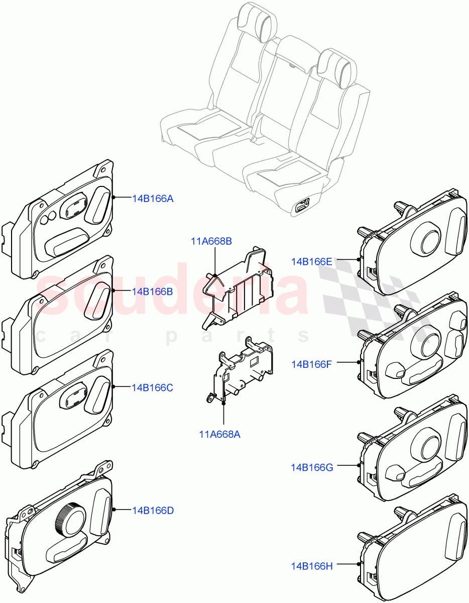 Switches(Rear Seat)((V)TOHA999999) of Land Rover Land Rover Range Rover (2012-2021) [3.0 Diesel 24V DOHC TC]