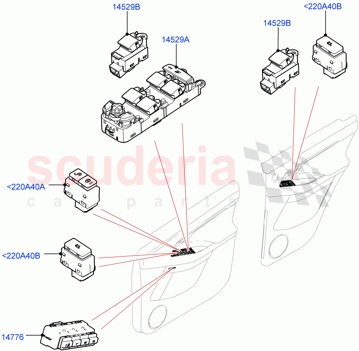 Switches(Door)(Itatiaia (Brazil)) of Land Rover Land Rover Range Rover Evoque (2019+) [2.0 Turbo Diesel AJ21D4]